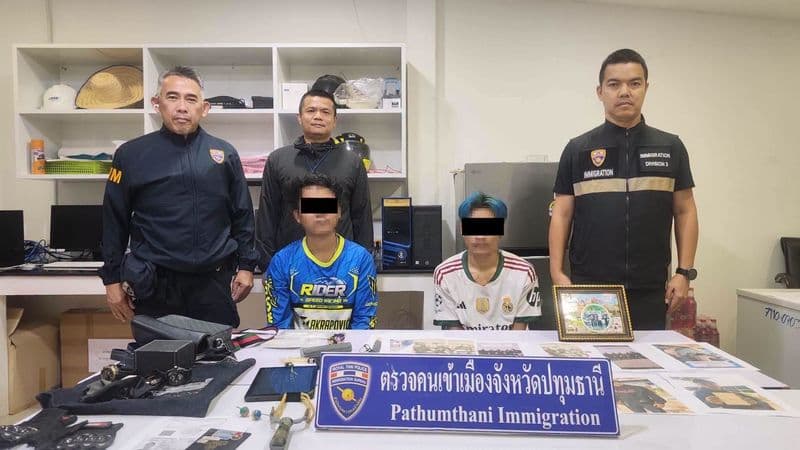 Pathum Thani Immigration Arrests Two Cambodian Nationals Allegedly Linked to BK Kun Khmer Gang