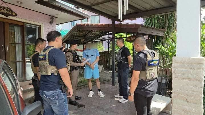 Cyber Police Raid BULL Online Gambling Network, Arrest 8 After Tracing Over 200 Million Baht in Annual Transactions